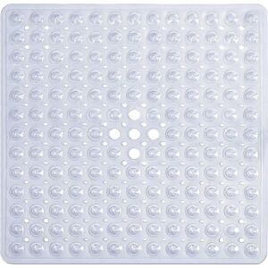 Sollbry - Transparent Square Shower Mat 53 x 53 cm Machine Washable Non-Slip Bath Mat for Shower Tray Non-Slip Shower Mat with Suction Cups Ideal for