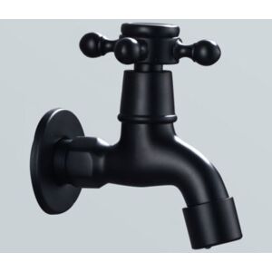 Sollbry - Vintage Cold Water Faucet with Single Handle G1/2 Interface - Wall Mounted Mop Faucet for Bathroom Sink(Black)