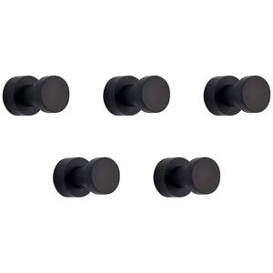 Wall Hook, Towel Hook for Bathroom, Kitchen, Door, Cabinet & Closet, 5 Packs(Black) - Sollbry