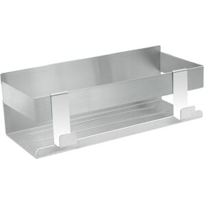 Sollbry - Wall-mounted Shower Shelf Bathroom Shelf with 2 Hooks Stainless Steel Shower Caddy without Drilling Shower Storage Shelf Shower Holder