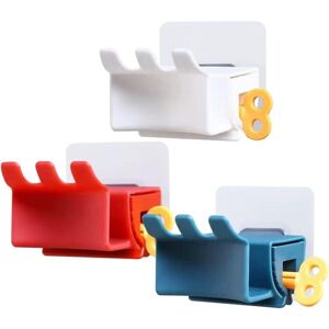 Sollbry - Wall Mounted Toothbrush Holder-3 Pieces Rolling Tube Toothpaste Squeezer, Self-Adhesive Toothbrush, Multifunctional Storage Rack (3 Colors)