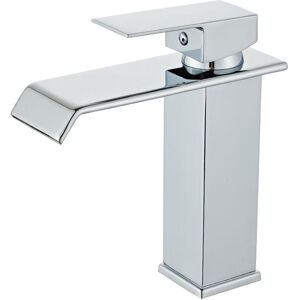 Sollbry - Waterfall Sink Faucet, Bathroom Faucet with Cold and Hot Water Available, Super Quality 304 Stainless Steel Sink Mixer Tap, Elegant Design