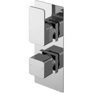 Balterley - Square Concealed Thermostatic Twin Shower Valve (1 Outlet) - Chrome