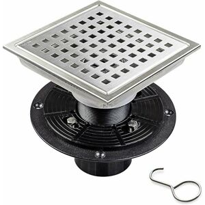 Dewdat - Square Shower Drain Stainless Steel Hair Strainer Anti-Odor Floor Trap, Stainless Steel Floor Drain with Strainer Filter, for Bathroom Garden