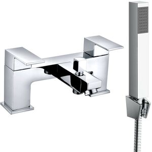 NRG - Square Twin Filler Mixer Tap & Bath Filler Hand Held Shower Head Set