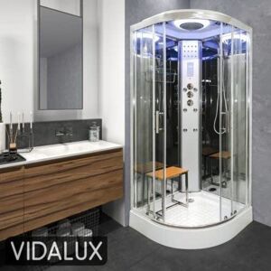 VIDALUX SS90 Hydro Shower Cabin Enclosure 900 x 900 Mirror Glass