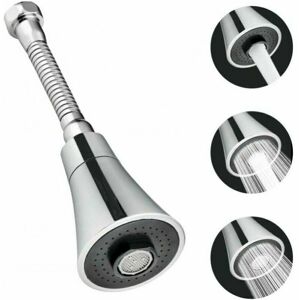 Cyslmuk - Stainless Steel + abs Kitchen Faucet Head 22.5cm Kitchen Faucet Sprayer 360° Rotatable Water Saving Strainer Anti-Splash 3 Modes for
