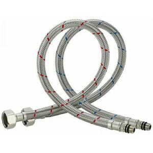 Ymyny - Stainless steel mixer tap for hot and cold water with 60 cm flexible hose, kitchen sink faucet