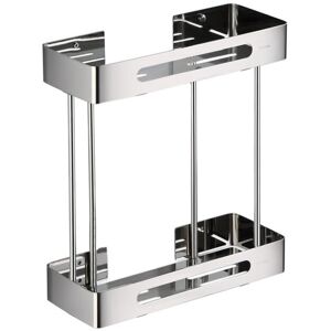 MUMU Stainless Steel Shower Basket - Bathroom Bath Shelf Tray Wall Corner Shelf Support (2 Tier, Stainless Steel)