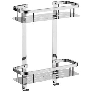 MUMU Stainless Steel Shower Caddy - Bathroom Bathtub Shelf Tray Wall Corner Shelf Support (2 Tier, Stainless Steel,Rear Hook)