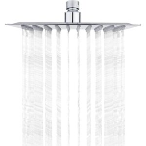 TINOR Stainless Steel Shower Head - Water Saving, 20CM Square Shower Head, Universal Rainfall 1/2 Inch Thread, 360° Rotatable, 30° Tiltable, Easy to