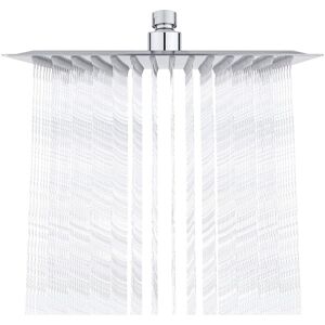 Tinor - Stainless Steel Shower Head - Water Saving Shower, 25CM Square Shower Head, Universal Rain Shower Head 1/2 Inch Thread, 360° Rotatable, 30°