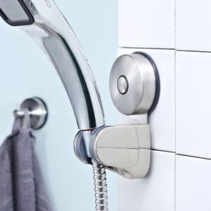 Linghhang - Stainless Steel Suction Cup Shower Holder No Drilling Wall Mount Adjustable Shower Head Holder for Bathroom Suction Cup Shower Head