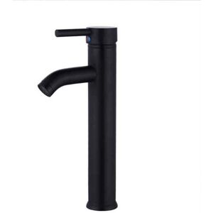 Ymyny - Stainless Steel Tall Bathroom Sink Faucet, Single Handle Hot and Cold Water Mixer Tap with 2 Hoses Included, Black mumu