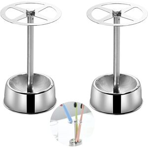 ZVD - Stainless Steel Toothbrush Holder 2 Pieces Metal Toothbrush Holder Bathroom Organizer Non-Slip Base Storage Multifunction Dry And Easy To Clean