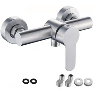 Csparkv - Stainless Steel Wall Mounted Shower Faucet with Manual Control for Cold and Hot Water