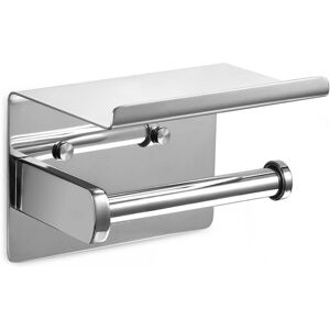 LINGHHANG Stainless Steel Wall Mounted Toilet Roll Holder with Spacious Shelf for Kitchen and Bathroom Roll Holder