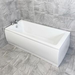 HYDROS Steph 1800 x 800mm Bath Single Ended Tub White Acrylic Straight Large