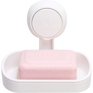 Linghhang - Suction Cup Soap Holder Suction Cup Soap Dish - White Drill-Free & Reusable 1 Second Installation Shower Soap Holder Load 5KG Impervious