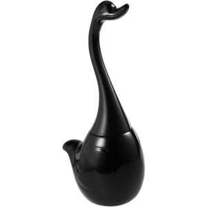 Ikodm - Swan Toilet Brush and Holder Set for Home Hotel Office Soft and Sturdy Bristles Black