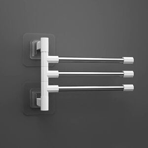 Linghhang - Swivel Towel Rack with Suction Cups Wall Mounted Bathroom Towel Holder, with 2/3/4/5/6/7/8 Bars 180° Swivel Towel Rack Tower Hanger (C-3,