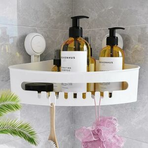DEWDAT Taili Corner Suction Cup Shower Caddy No Drilling & Reusable Corner Suction Shower Caddy Easy Installation Load 10KG Shower Storage Bathroom &
