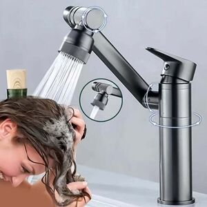 Alwaysh - Tall Basin Mixer Tap, 360 Degree Rotation, Tall Single Hole Basin Faucet, Bathroom Faucet, Hot and Cold Water Mixer Tap - Hose Not Included