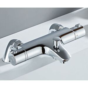 Gotrays - Thermostatic Bath Mixer Tap, Thermostatic Bath Faucet, Shower Mixer Tap for Bathtub with Temperature Control, Brass, Chrome Finish, Bath