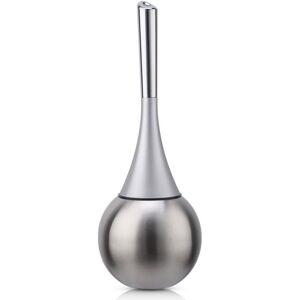 IKODM Toilet Brush Holder Free Standing Stainless Steel Polished Brushed Finish Toilet Brush Set Bathrooms (Brush Included)-Silver