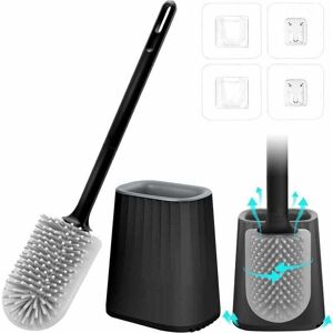 YMYNY Toilet Brush, Silicone Toilet Brush, Hanging Toilet Brush with Quick-Drying Holder, Silicone Toilet Brush and Wall/Floor Holder, Toilet Brush for