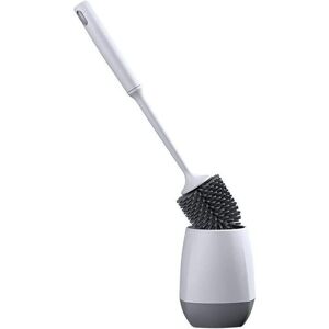 IKODM Toilet Brush, Silicone Toilet Brush, Quick Drying Antibacterial Silicone Toilet Brush, Long Handle Toilet Brush, Wall/Floor Mounted