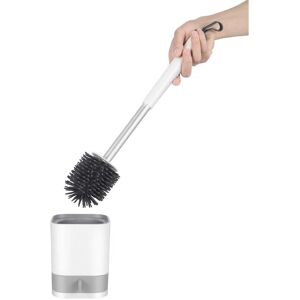 IKODM Toilet Brush, Silicone Toilet Brushes and Holders, Toilet Cleaning Brush with Quick Drying Holder and Non-Slip Stainless Steel Handle for Bathroom,