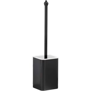 IKODM Toilet Brush with Holder, Ultra-Soft Nylon Toilet Brush with Toilet Brush Holder, Aluminum Frame, Wall-Mounted and Vertical Space, No Water