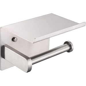 LINGHHANG Toilet Paper Holder, Modern Brushed sus 304 Stainless Steel Toilet Paper Holder with Phone Shelf, Bathroom Kitchen Accessory
