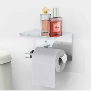 YMYNY Toilet Paper Holder, Roll Paper Holder Without Drilling, Toilet Paper Dispenser, Paper Dispenser with Shelf, Stainless Steel sus 304, Self-Adhesive