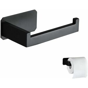 DEWDAT Toilet Paper Holder Stainless Steel Original Wall Mounted Toilet Paper Holder Without Drilling Black Toilet Paper Holder 3M Adhesive For Decoration