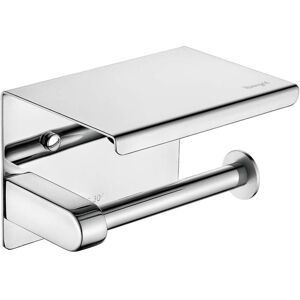 BEIJIYI Toilet paper holder, wall-mounted toilet paper holder, 304 stainless steel toilet paper roll holder, installation with screws or 3M adhesive, silver
