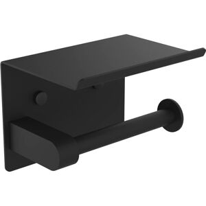 BEIJIYI Toilet Paper Holder, Wall Mounted Toilet Paper Holder, 304 Stainless Steel Toilet Paper Roll Holder, Screw or 3M Adhesive Installation, Black