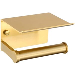 LINGHHANG Toilet Paper Holder, Wall Mounted Toilet Paper Holder with Storage Shelf, 3M Self Adhesive