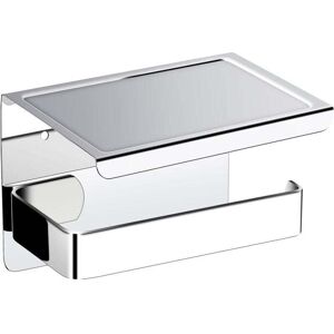 ZVD Toilet Paper Holder with 3M Adhesive 304 Stainless Steel Toilet Paper Holder with Storage Shelf Chrome