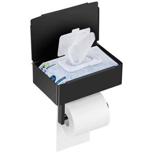 YMYNY Toilet Paper Holder with Shelf, Disposable Wet Wipes Dispenser for Bathroom, Toilet Paper Holder with Container, Stainless Steel Wall Mount mumu