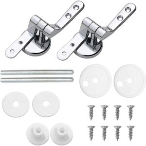 Cyslmuk - Toilet Seat Hinge Clips, 2 Pack Replacement Toilet Seat Hinges with Alloy Clips