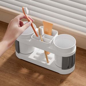 ZVD - Toothbrush holder with two mouthwash cups, toothbrush storage, electric toothbrush holder, bathroom organizer