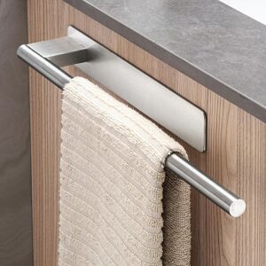 Linghhang - Towel Bar No Drilling Wall Mounted Towel Holder 304 Stainless Steel Brushed Silver Self Adhesive Single Arm Towel Rack for Bathroom and
