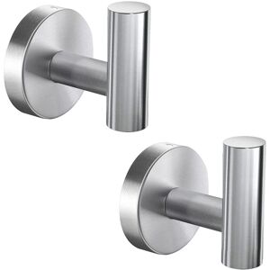 Linghhang - Towel Hooks, lylin Stainless Steel Bathroom Wall Hook, Towel Holder for Kitchen, Living Room and Office (Screw Mount, Silver 2pcs)