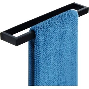 LINGHHANG Bathroom Towel Holder No Drilling Adhesive Towel Ring 30CM, Matte Black 304 Stainless Steel Towel Rack Wall Mounted