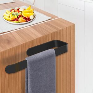Ikodm - Towel rack without drilling, bathroom kitchen toilet towel rack patented adhesive + self-adhesive, black towel rack self-adhesive bath towel