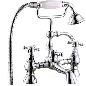 NRG - Traditional Bath Shower Filler Mixer Tap & Bathroom Shower Head Set Chrome Brass