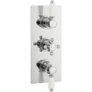 Traditional Concealed Triple Thermostatic Shower Valve with 2 Outlets in Chrome Finish by Balterley