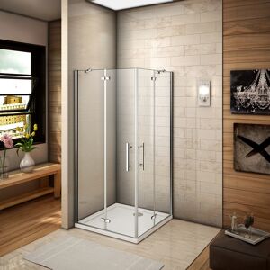 AICA SANITAIRE 800x900x1850mm Two Frameless Pivot Hinge Doors Walk In Shower Enclosure Glass Screen Cubicle